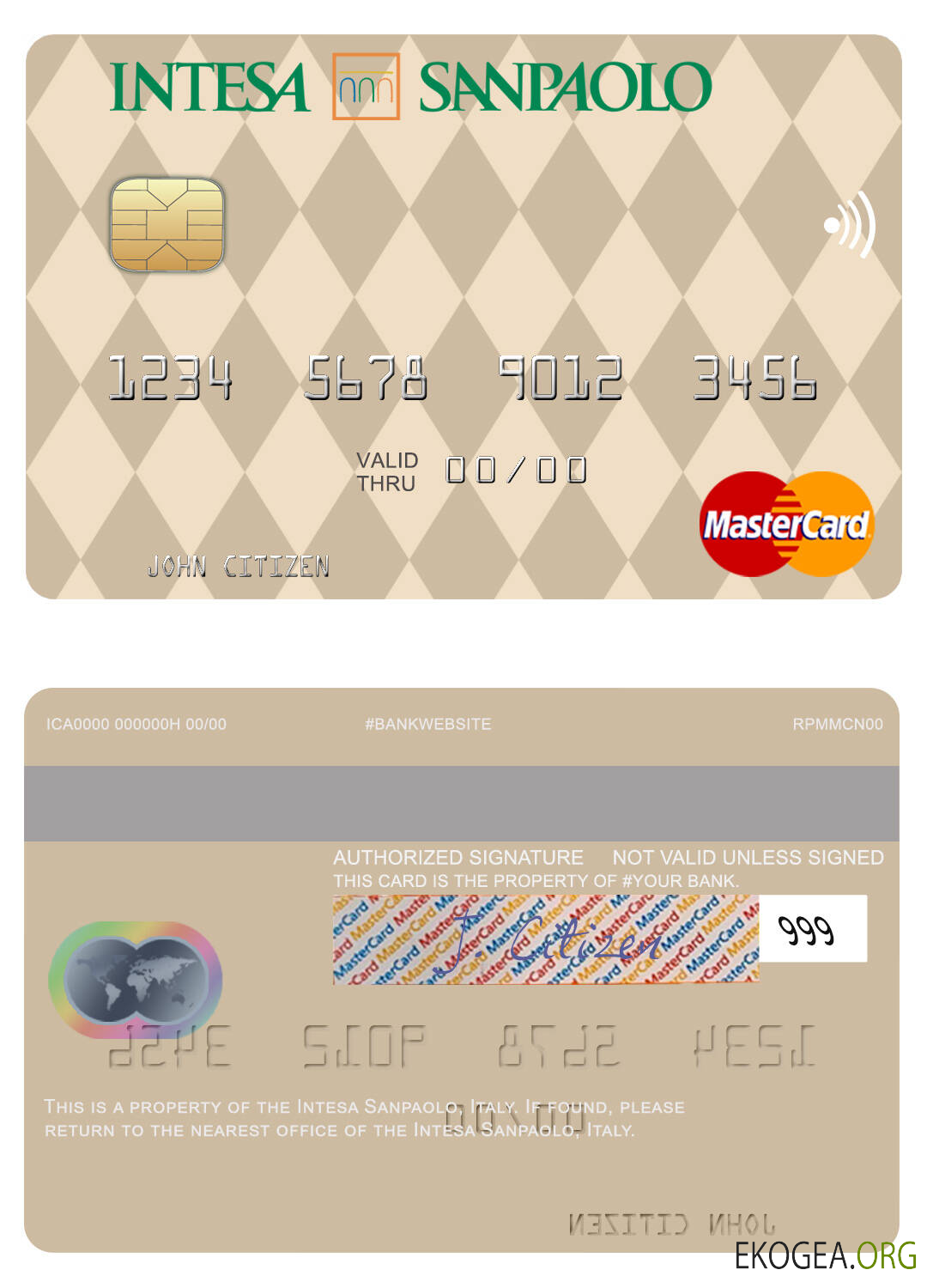 Italie Intesa Sanpaolo mastercard